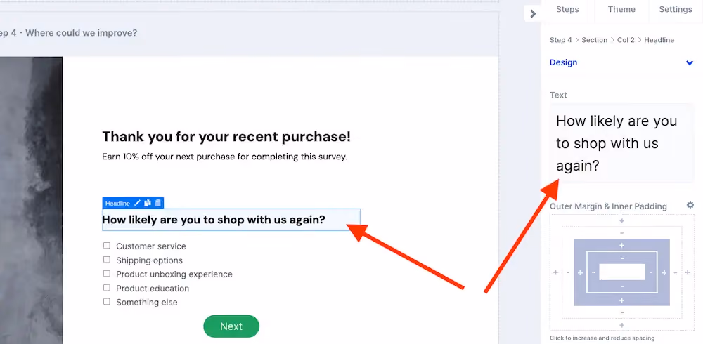 Updating headline copy in ConvertFlow