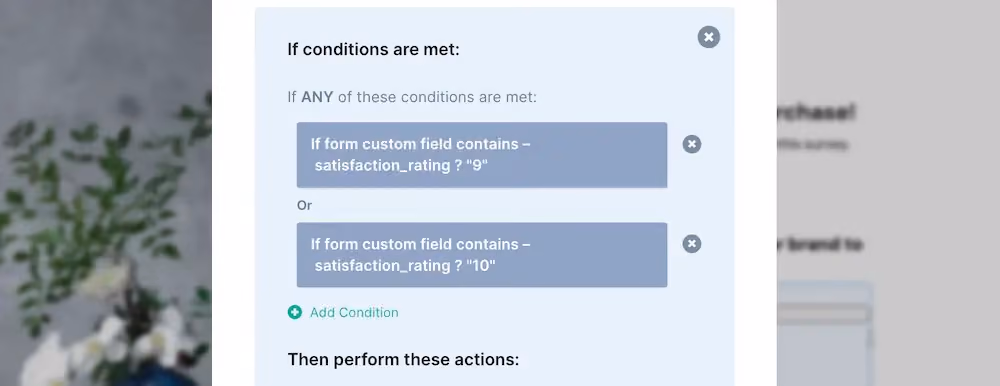 Conditional settings