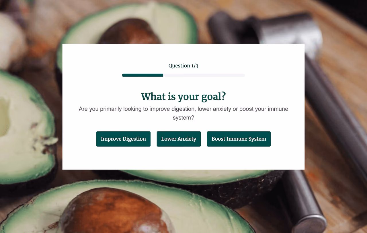 Health & Wellness Shop Quiz Landing Page Template