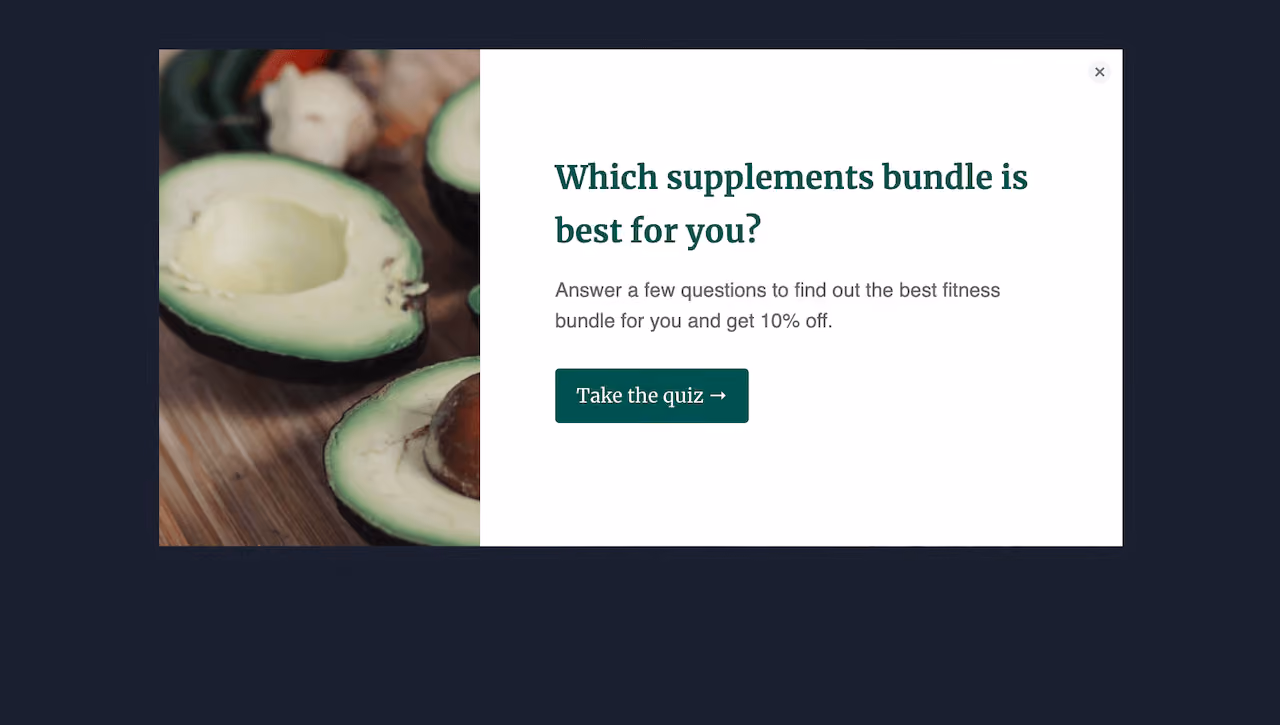 Health & Wellness Shop Quiz Popup Template