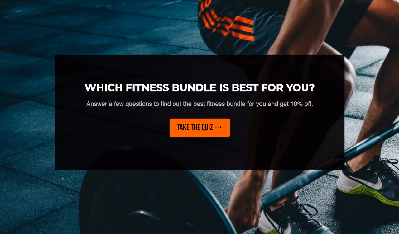 Fitness Shop Quiz Landing Page Template
