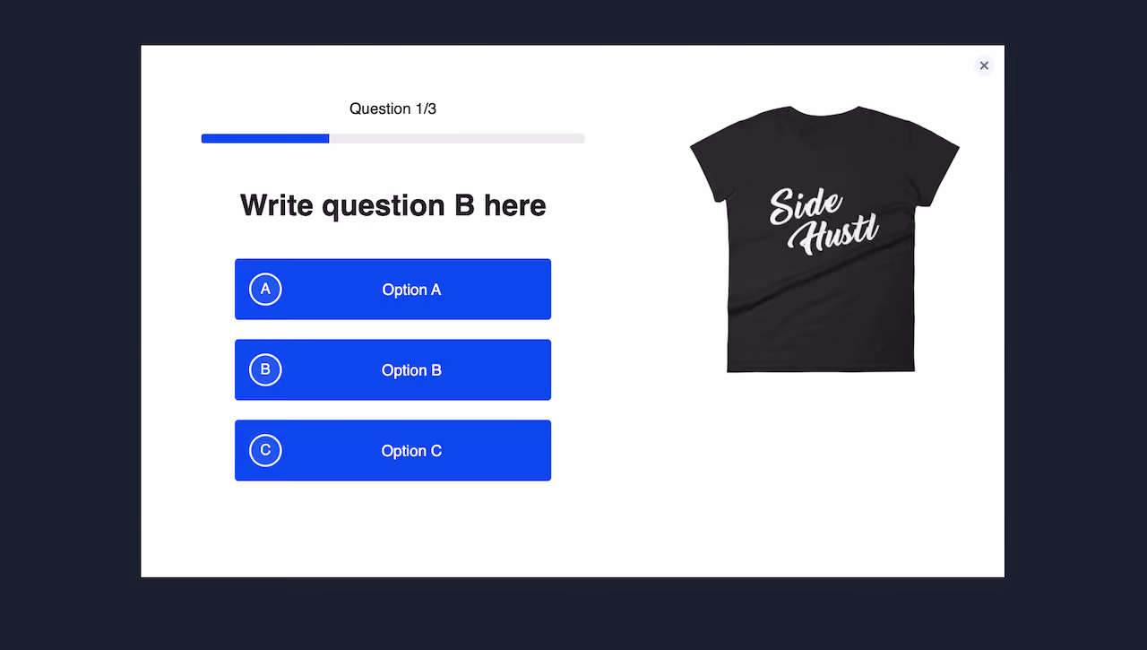 Simple Shop Quiz Popup Template