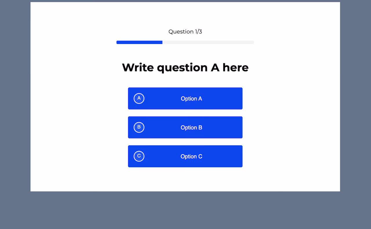 Simple Quiz Embed Template
