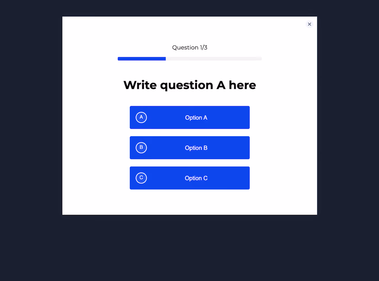 Simple Quiz Popup Template