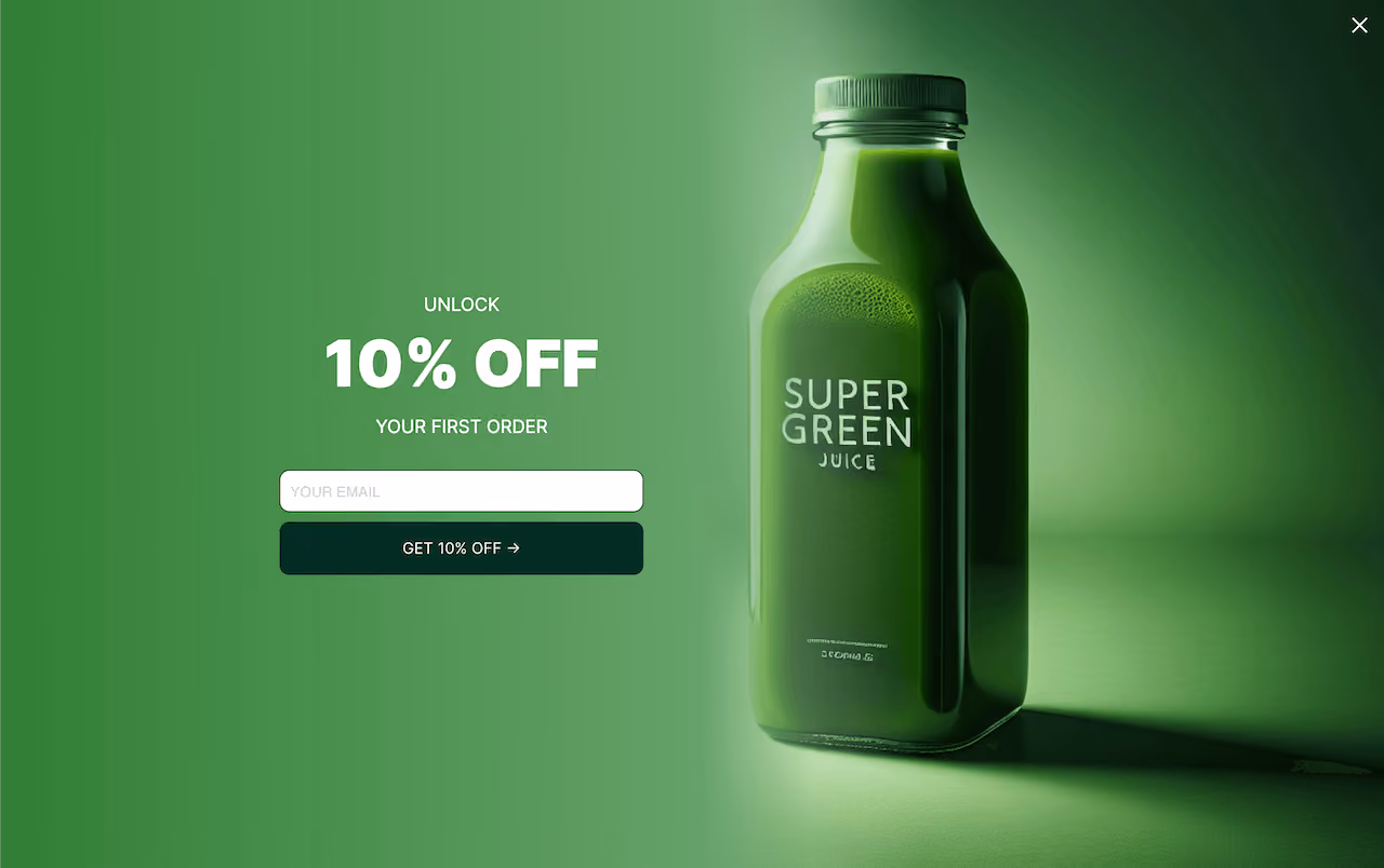 SuperGreen's Welcome Offer Splash Popup Template