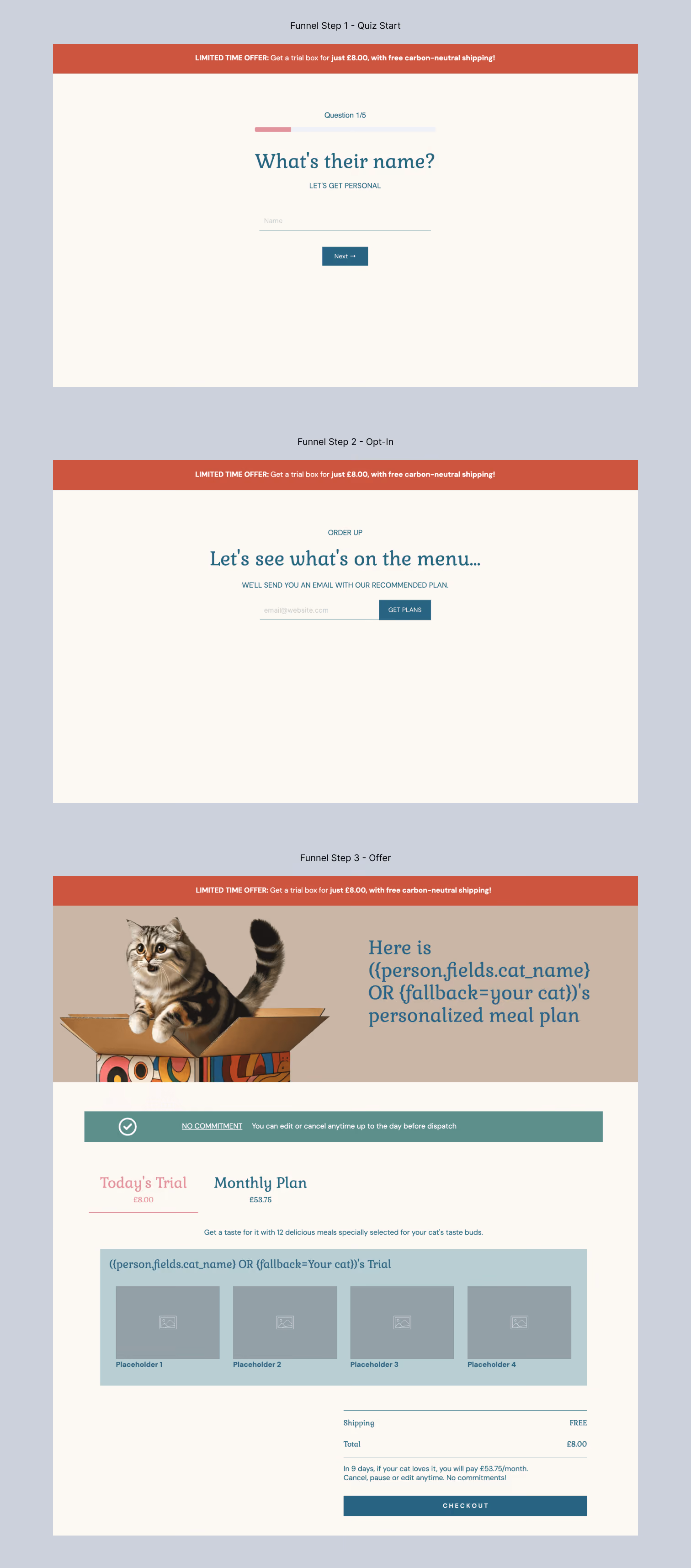 Untamed's Pet Product Quiz Funnel Template
