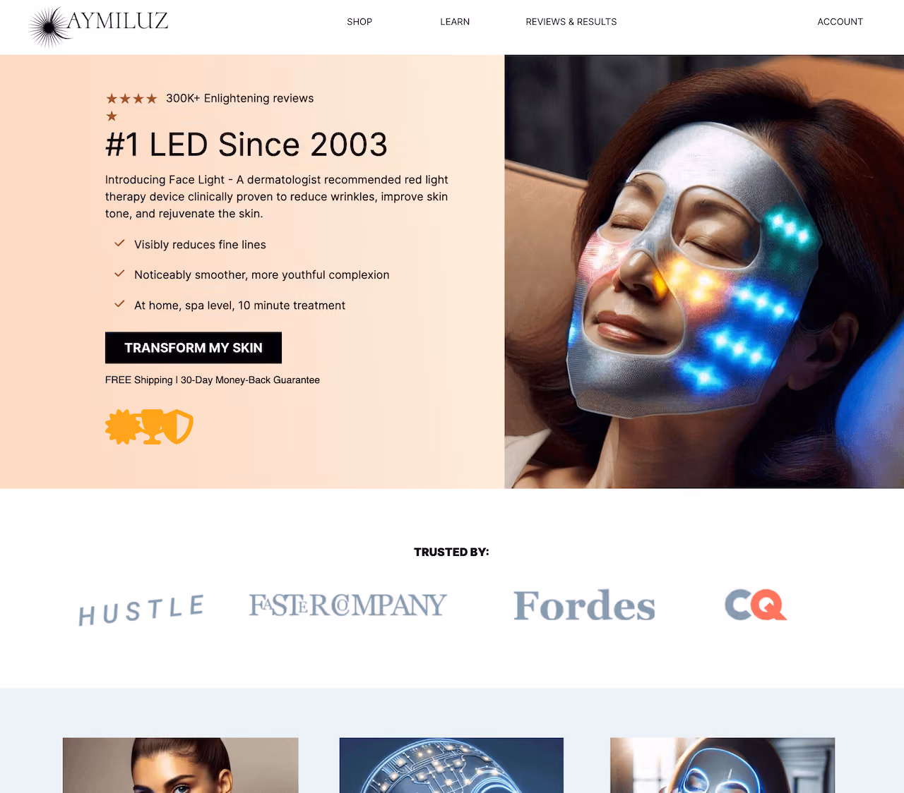 Omnilux's Skincare Website Template