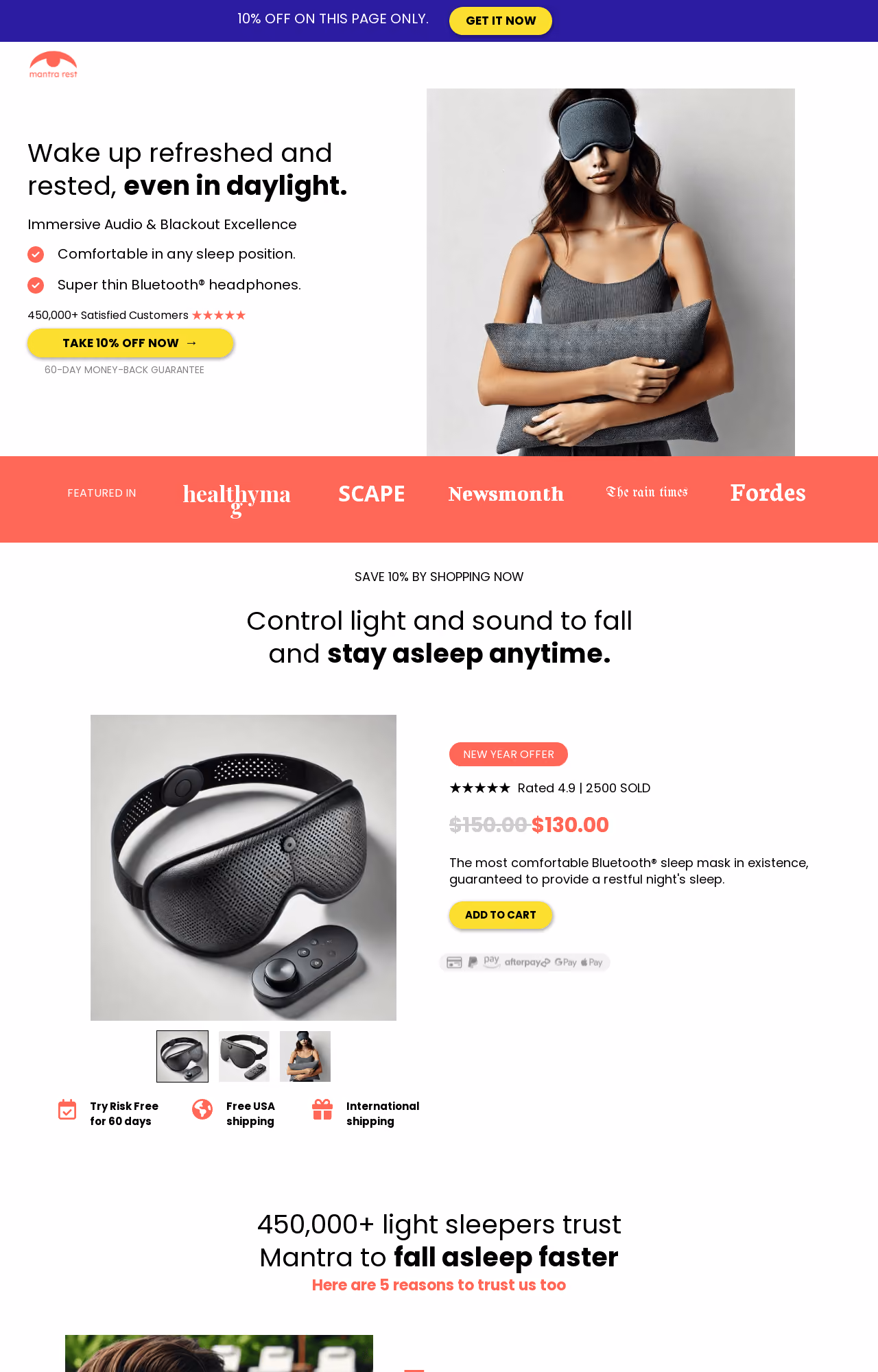 Manta Sleep's Technology Website Template