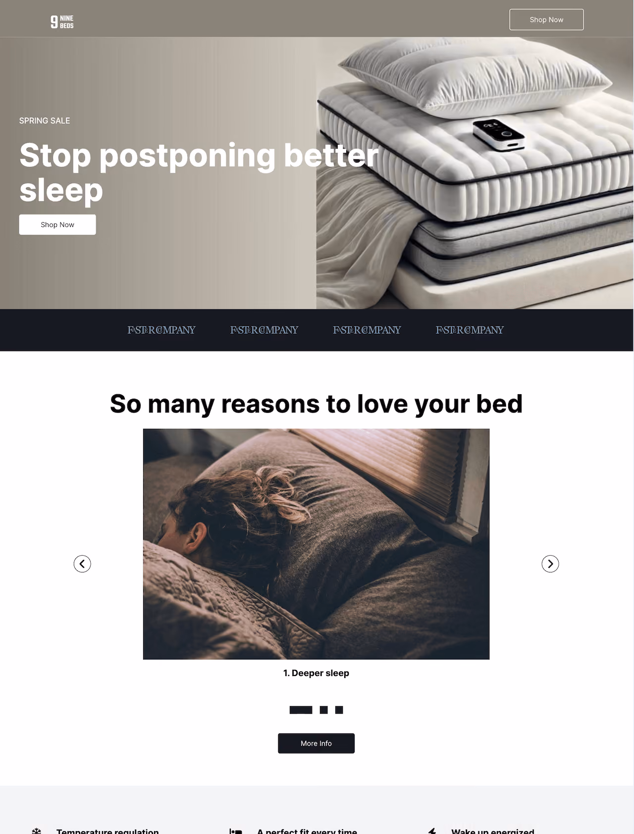 Eight Sleep’s Mattress Website Template