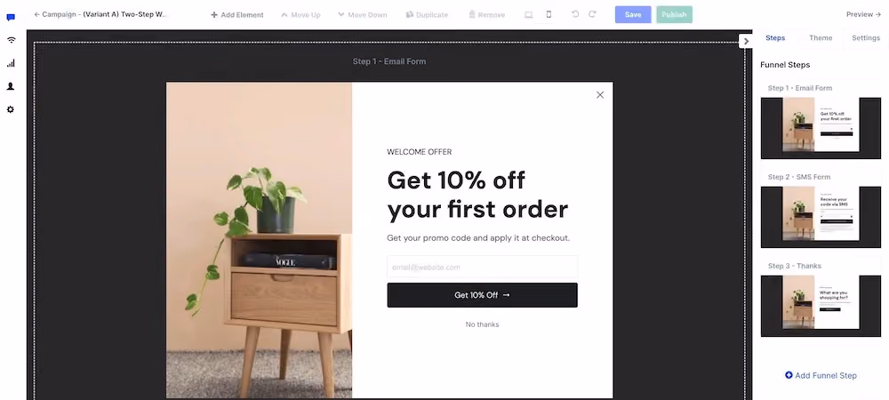 The ConvertFlow funnel builder