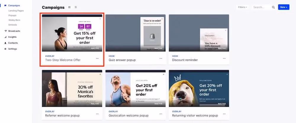 Campaigns dashboard