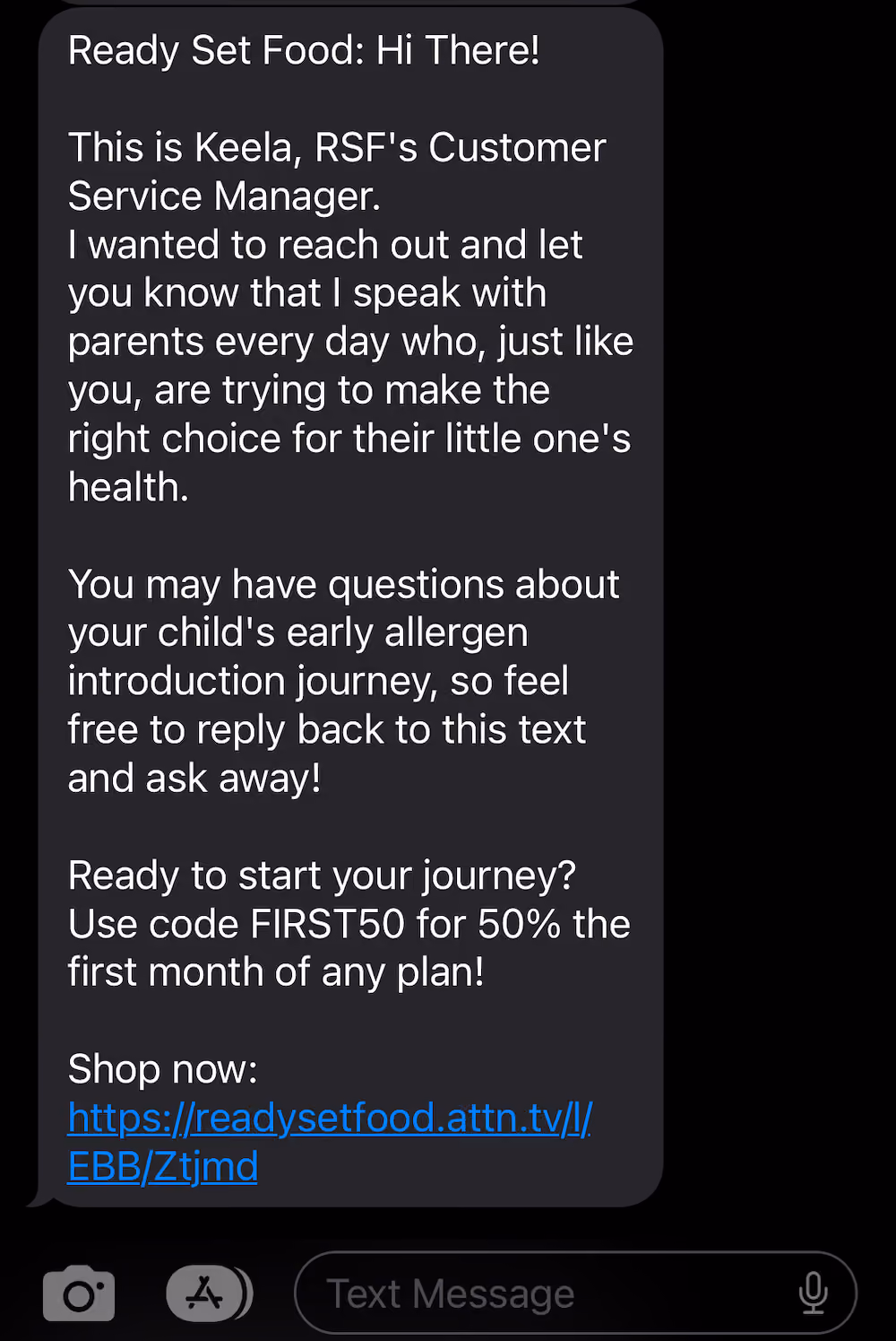 Ready. Set. Food! asks shoppers if they have any questions about introducing allergens to their child.