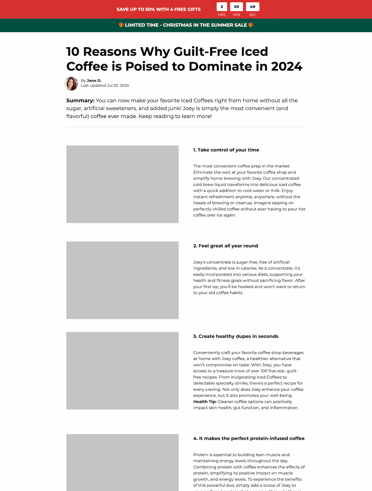 Javy’s Product Listicle Landing Page Template