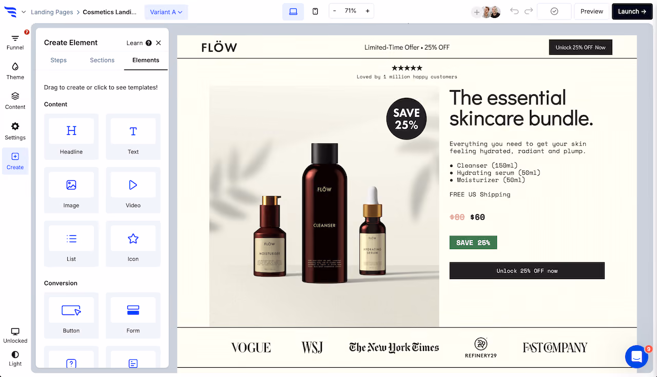 Beauty Landing Page Templates & Examples