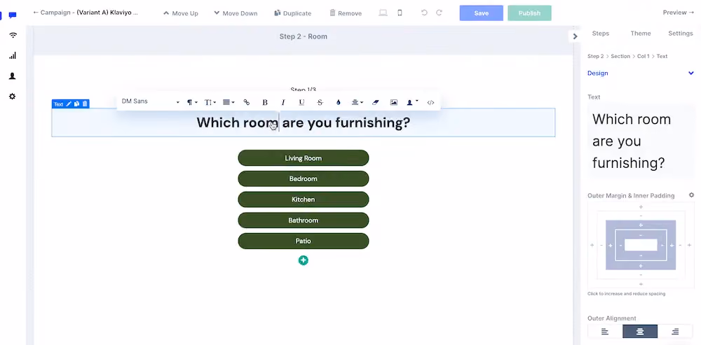 Change quiz question text