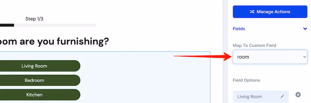 Custom field mapping option