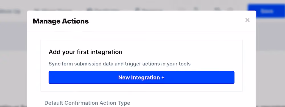 Add new integration button