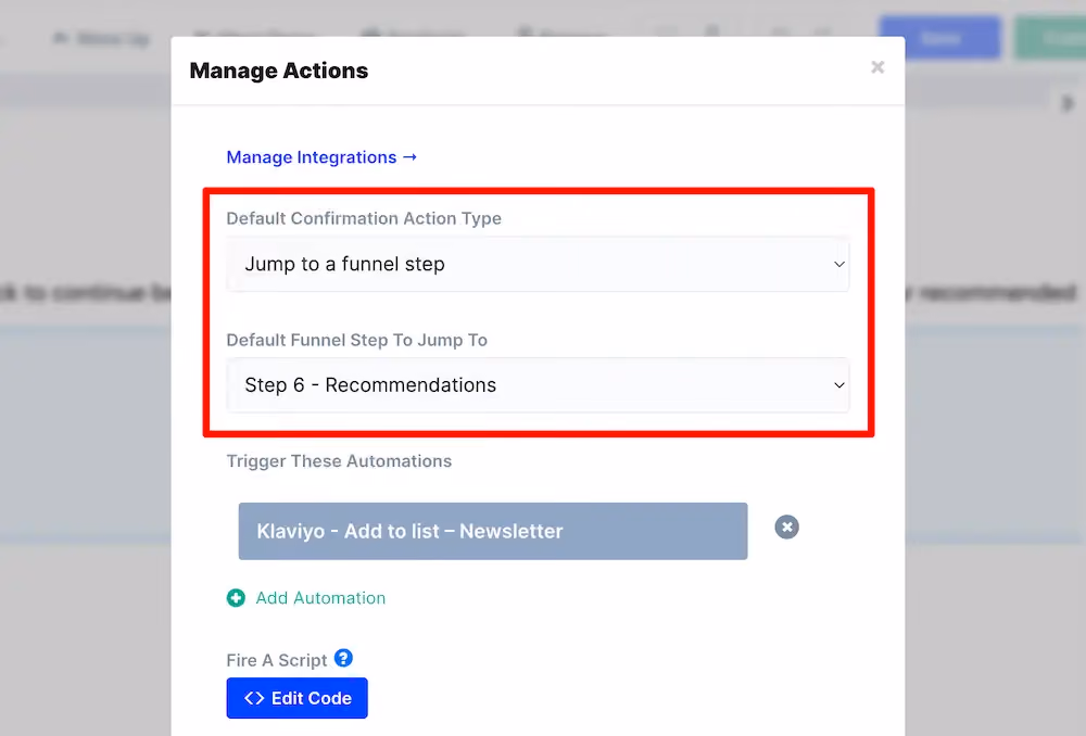 Default form action