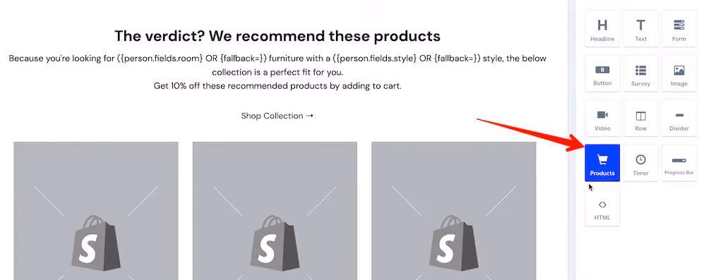 Add products element