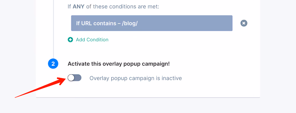 Toggle to activate your Klaviyo quiz