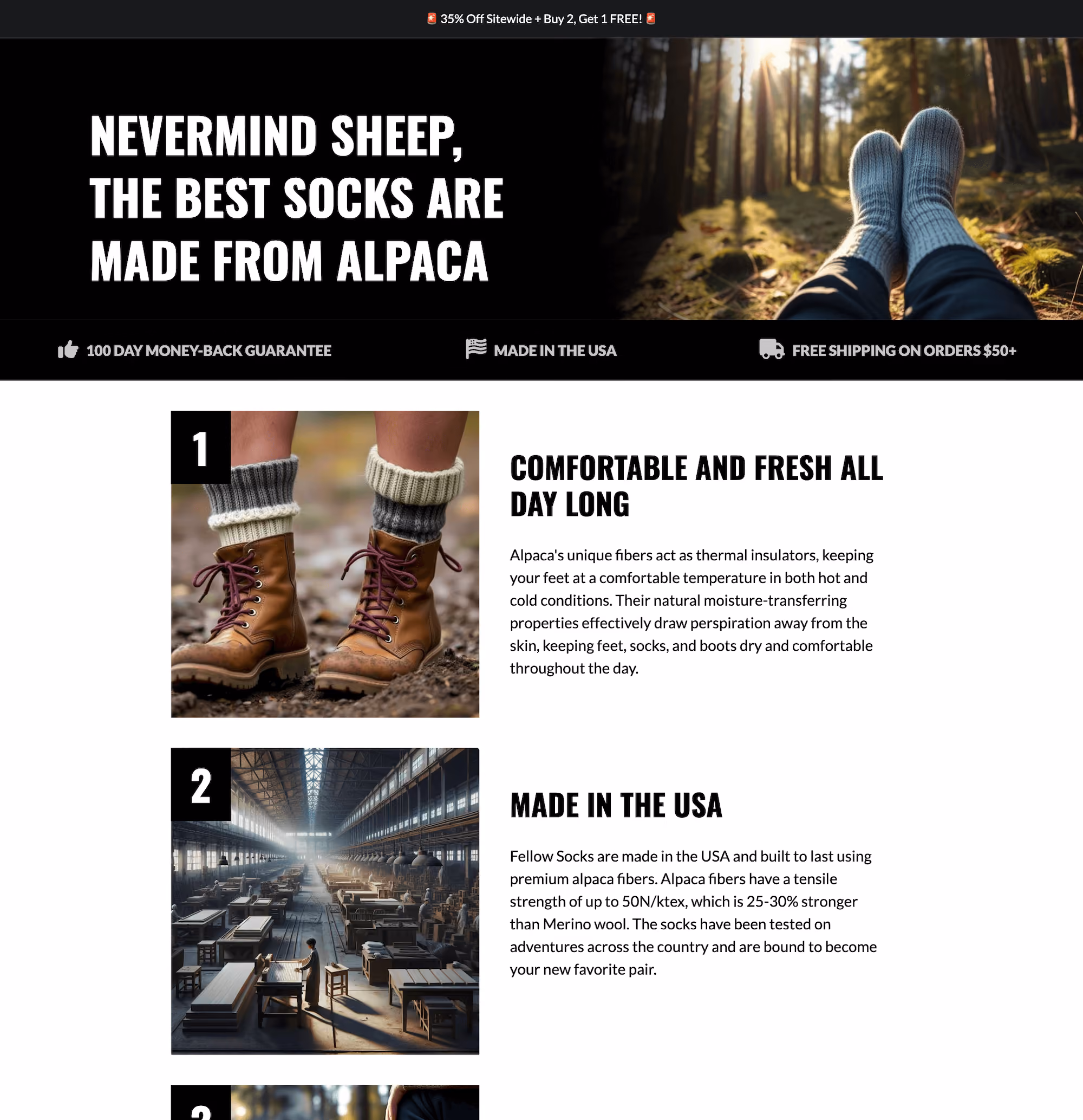 Hollow Sock's Listicle Landing Page Template