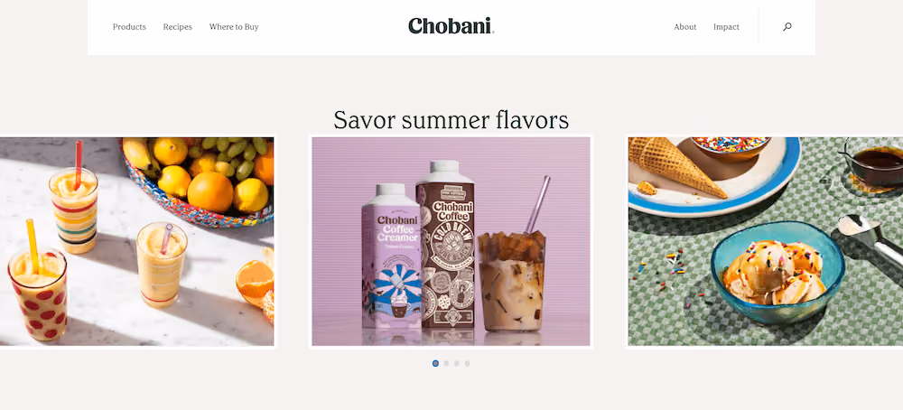 Chobani summer flavors campaign example