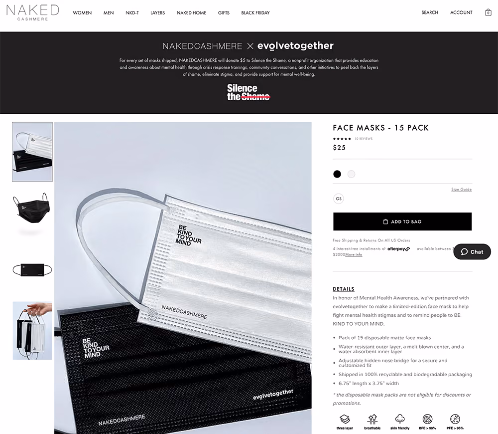 NAKEDCASHMERE & evolvetogether partnership