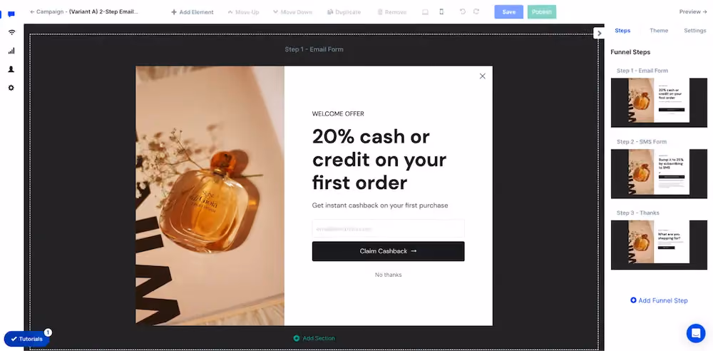ConvertFlow's campaign builder