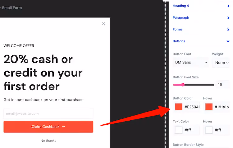 Button theme options in ConvertFlow