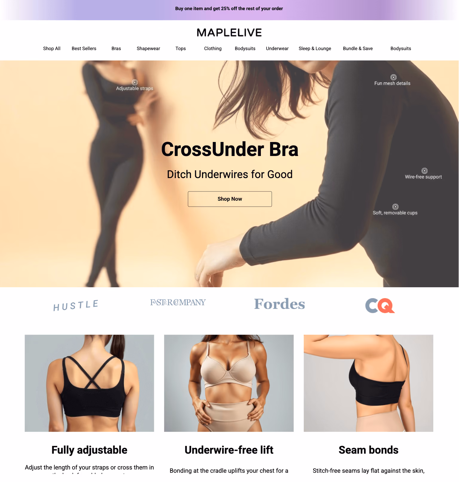Honeylove's Clothing Website Page Template