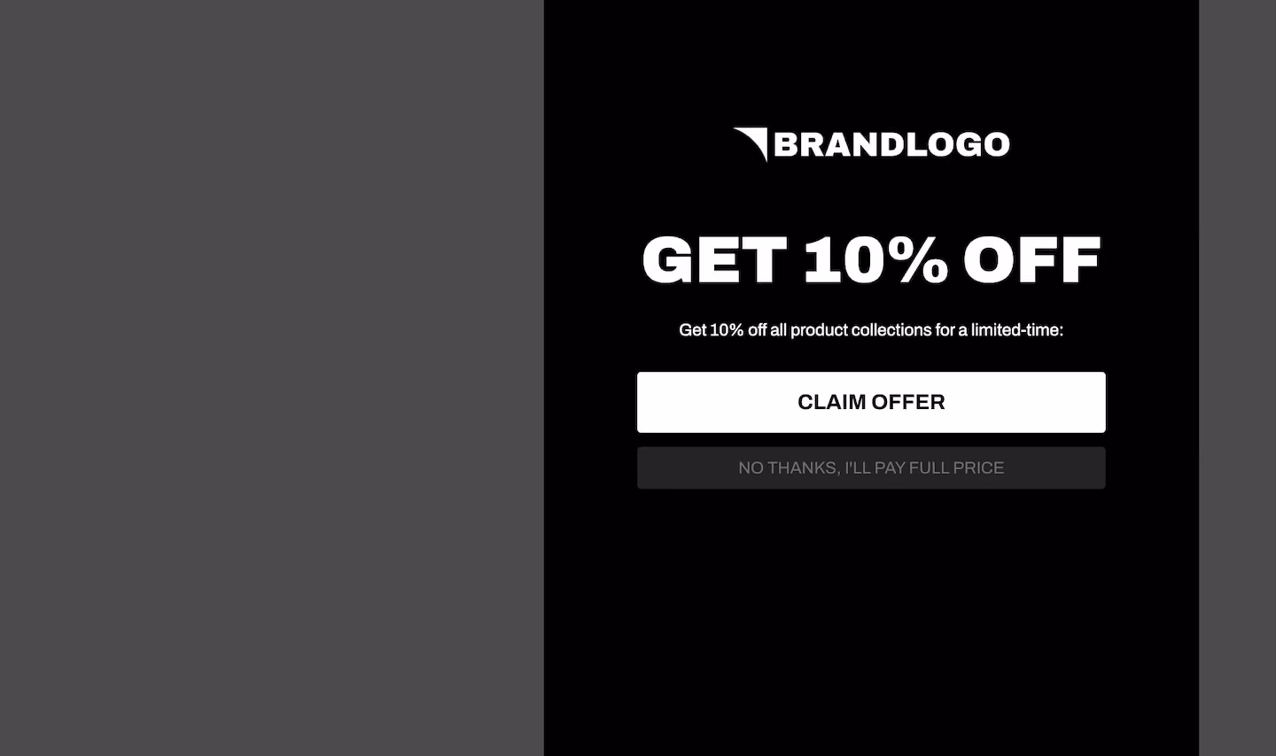 Dark Welcome Offer Landing Page Funnel Template
