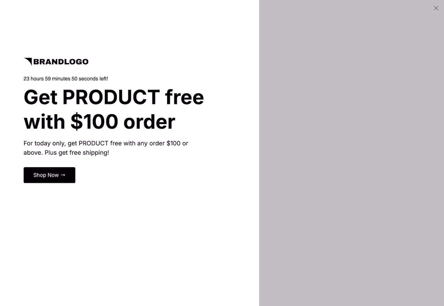 Bundle Offer Full Screen Popup Template