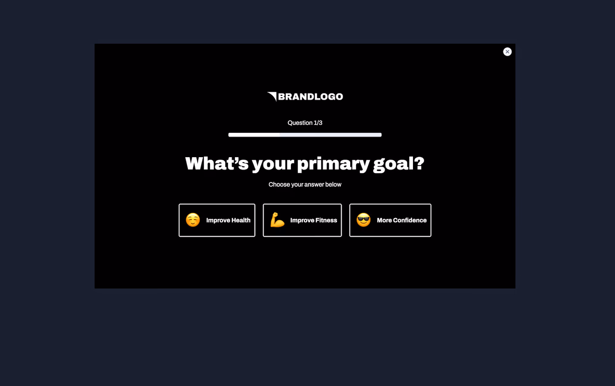 Dark Product Quiz + Bundle Builder Popup Template