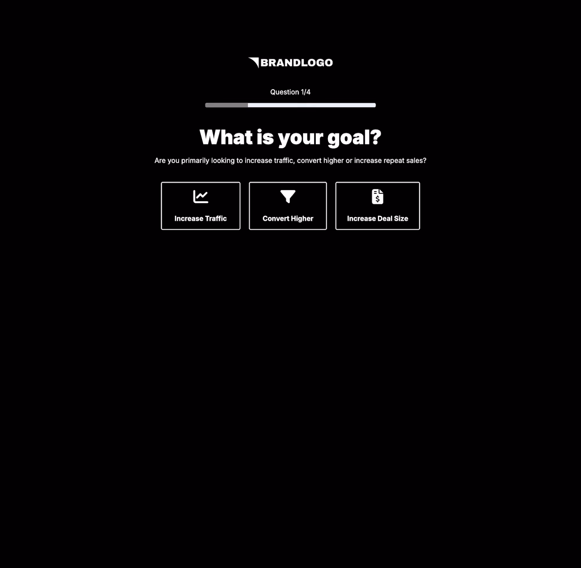 Dark Lead Generation Quiz Landing Page Template