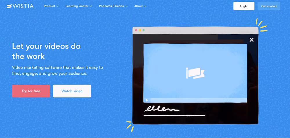 Video landing page examples: Wistia
