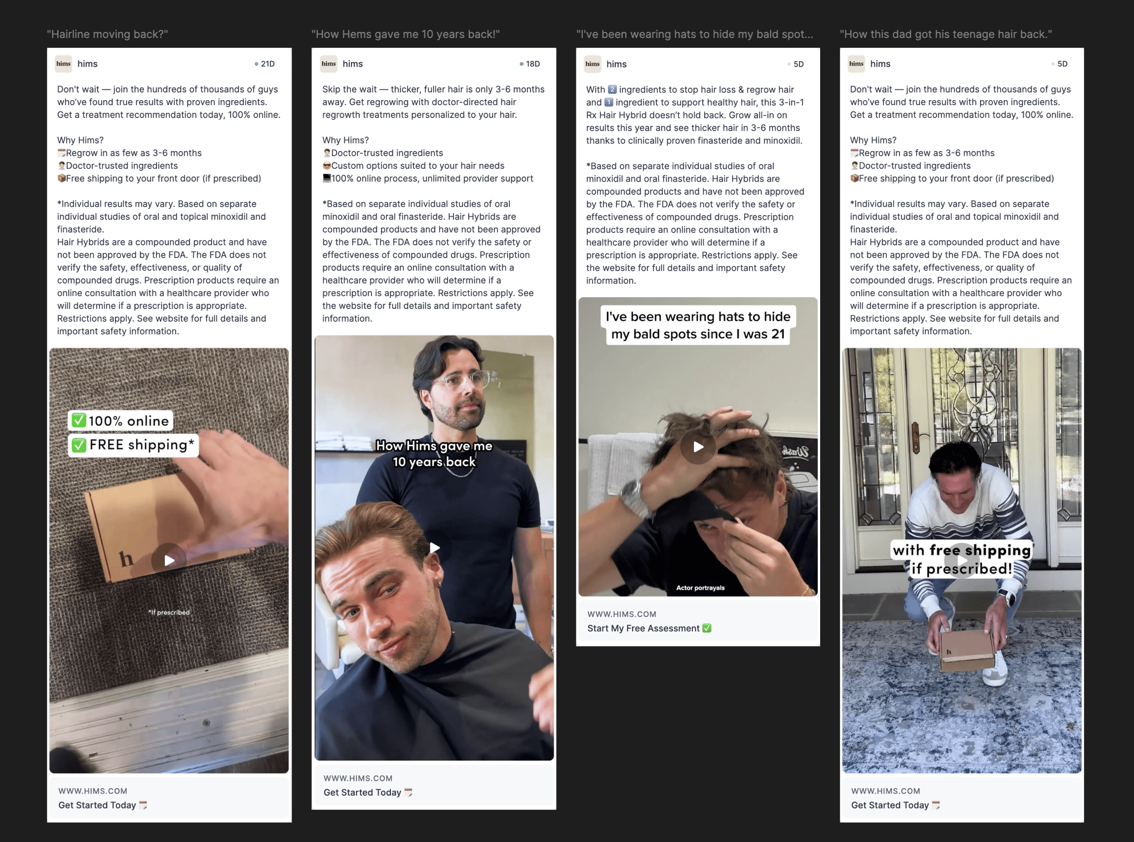 Hims Retargeting Meta Ads Examples