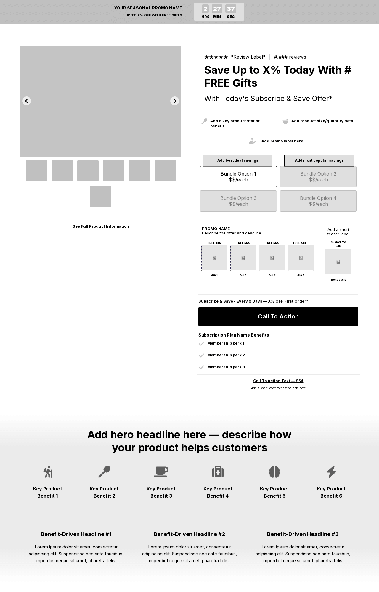 Product Bundle Page Template With Comparison Table And Reviews