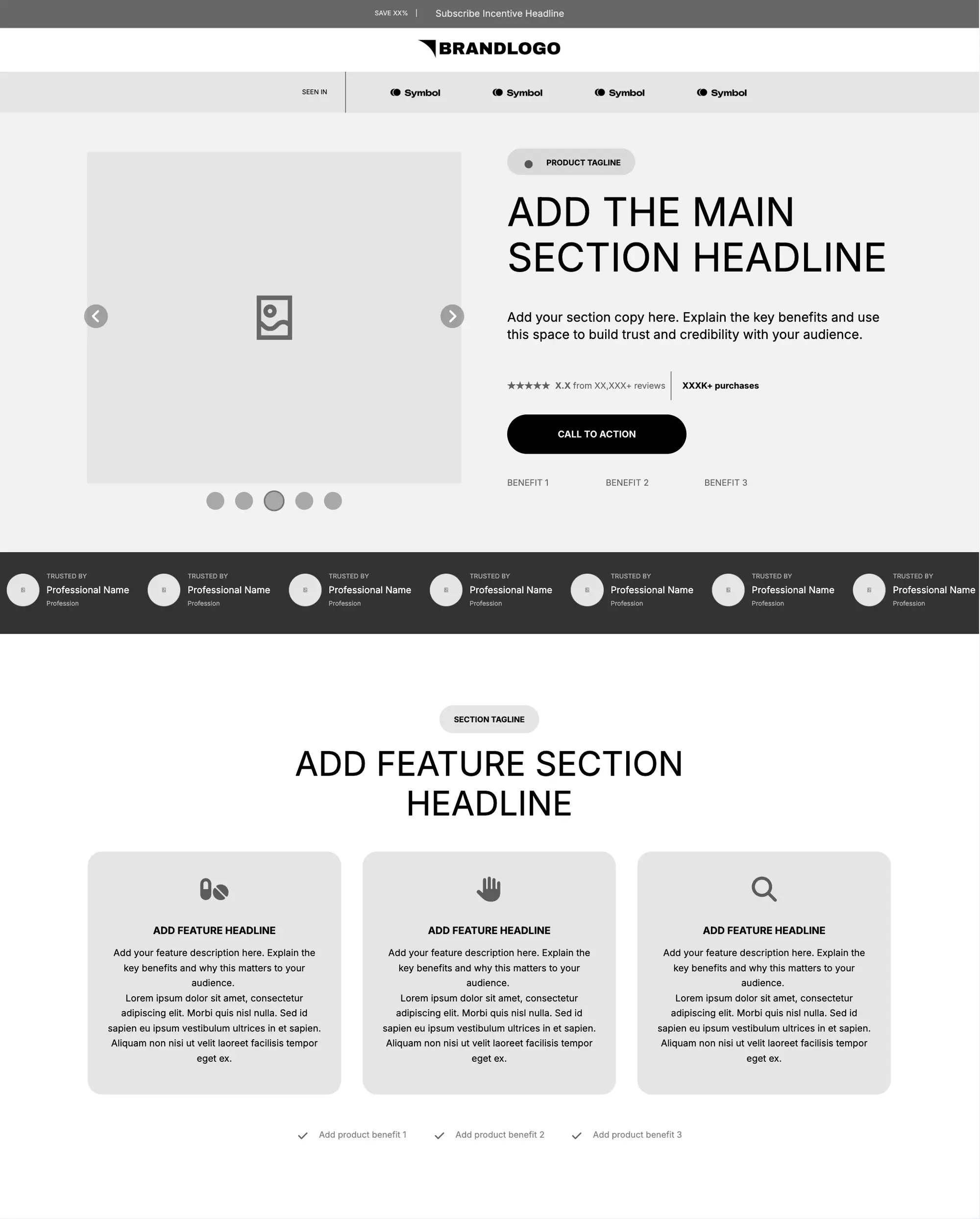 Product Landing Page Template With Expert Backing