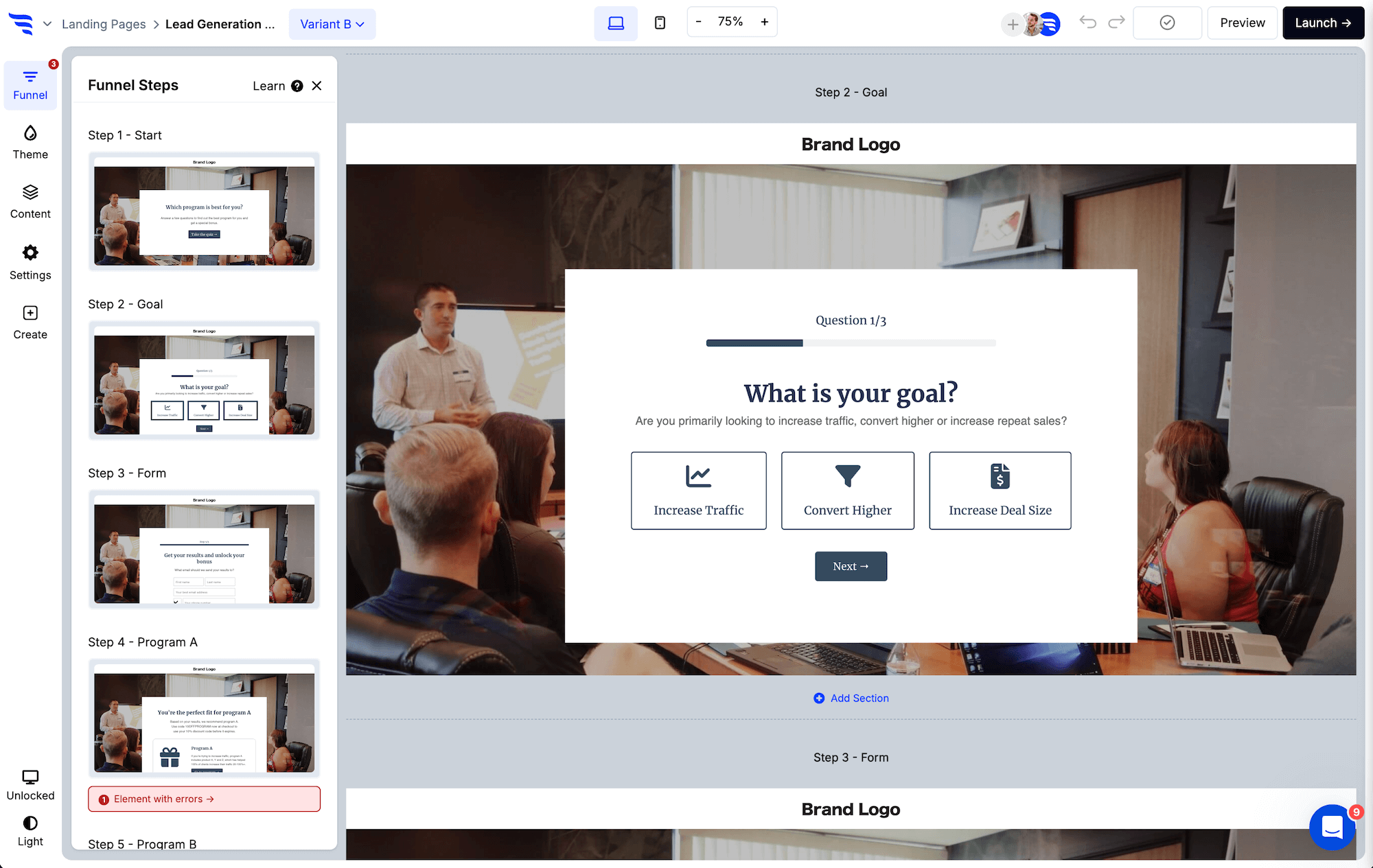 lead capture form builder