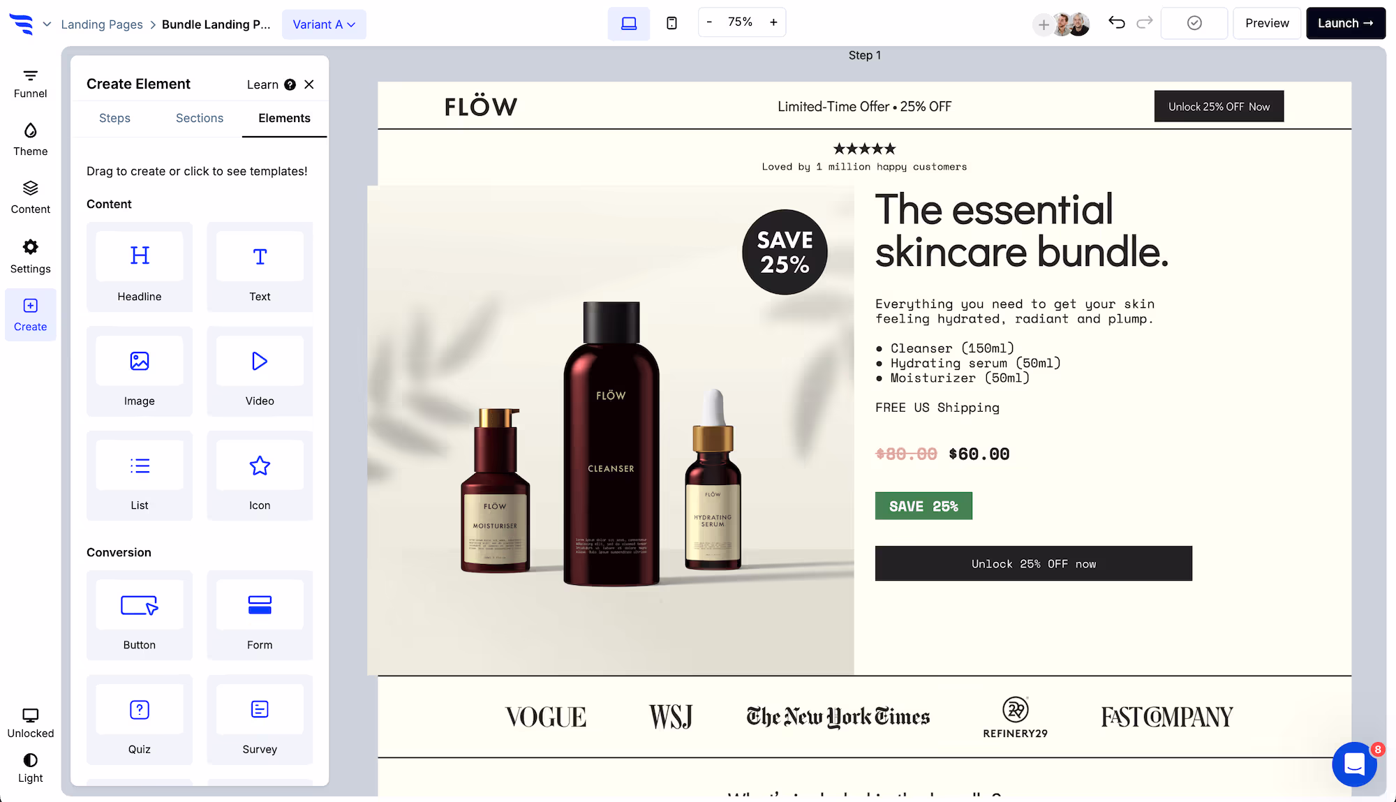 ConvertFlow landing page builder