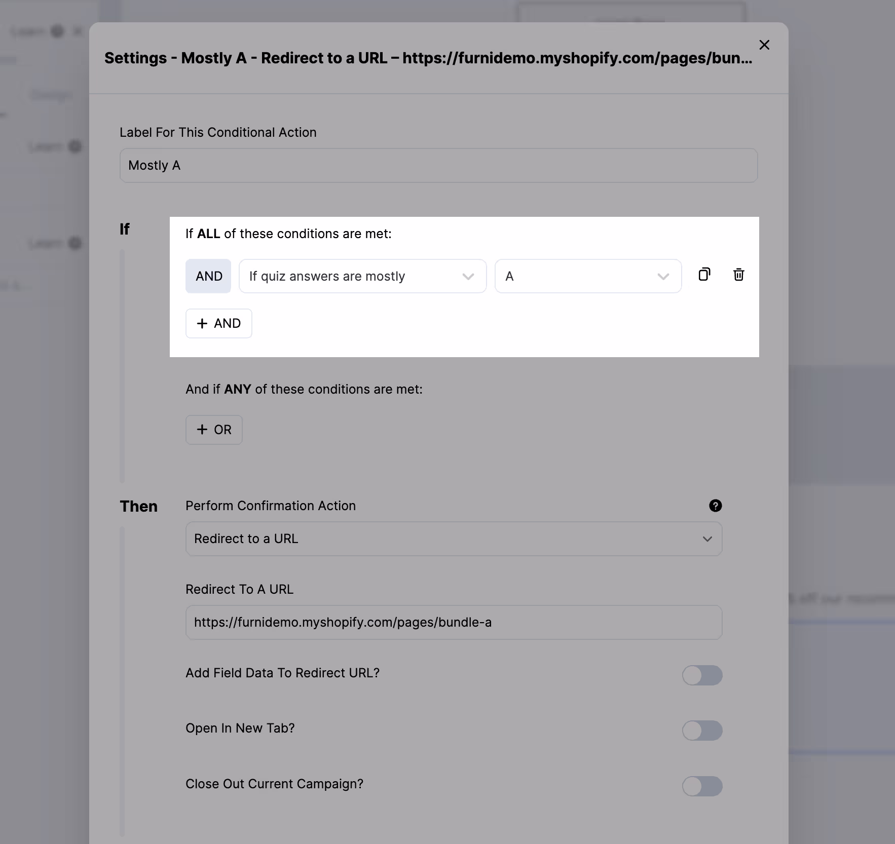 Handling complex quiz outcomes with scoring conditions