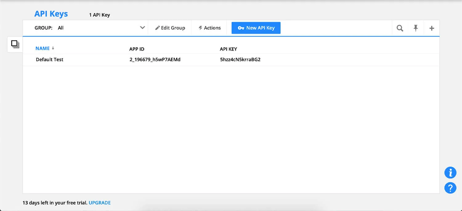 Finding the Ontraport App ID and API key under Administration, Integrations