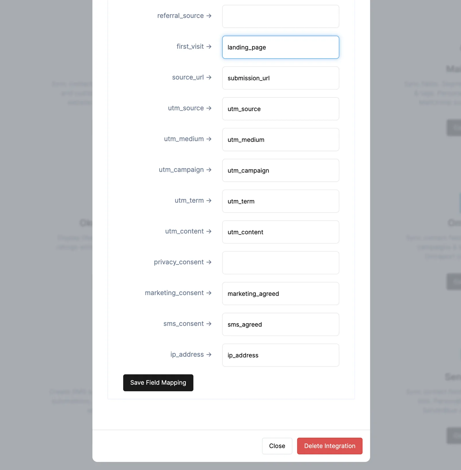 Mapping ConvertFlow preset contact fields to Klaviyo properties