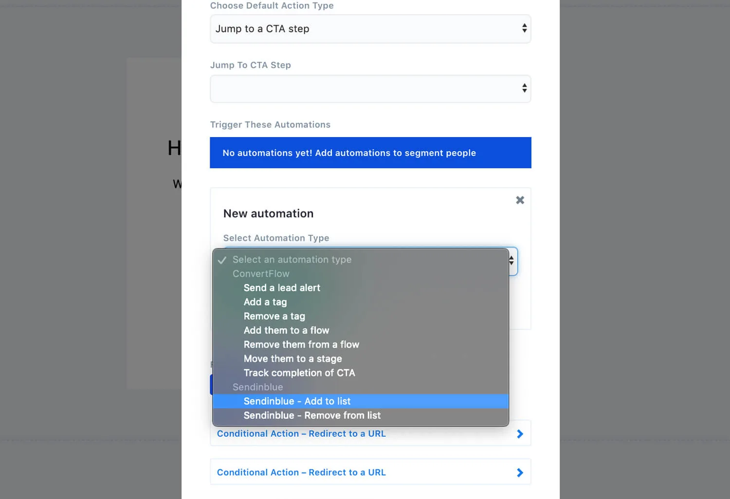 ConvertFlow pulling in Brevo lists after connecting