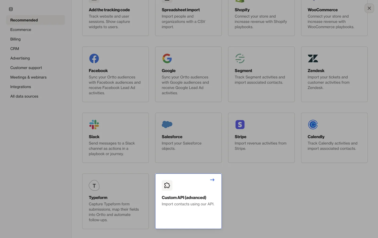Creating an API key for ConvertFlow inside Ortto