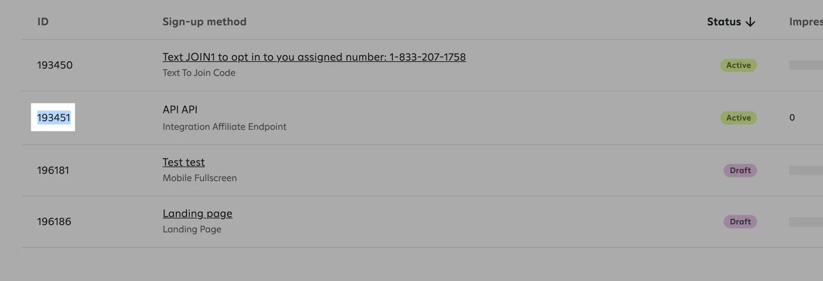 Entering the Attentive sign-up ID when creating an automation