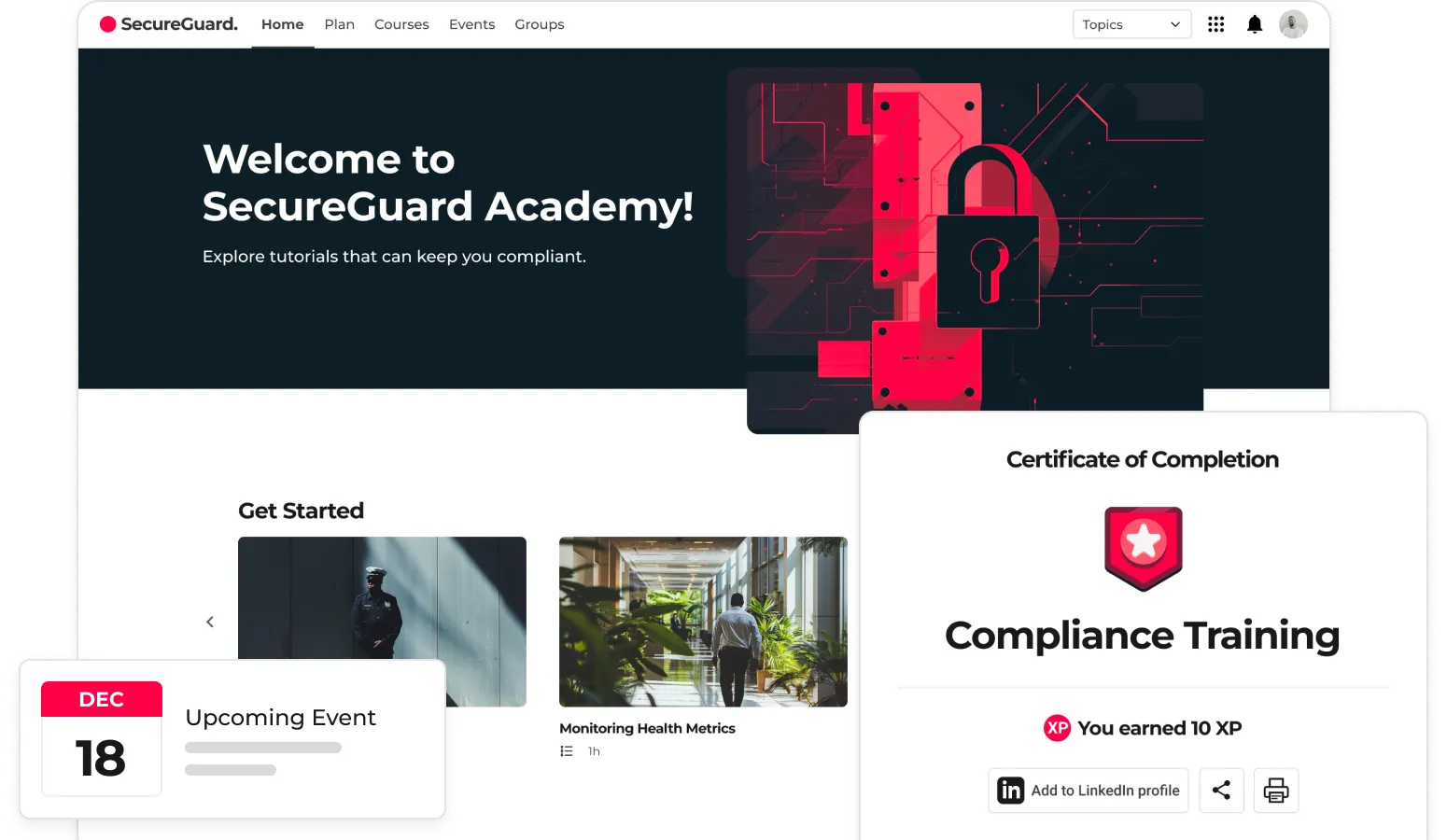 UI Examples of the Intellum platform