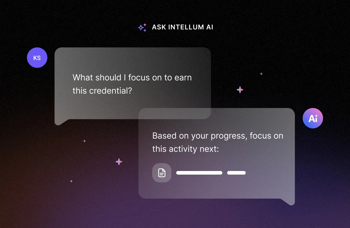 UI example of the Intellum Platform and it's AI powered capabilities