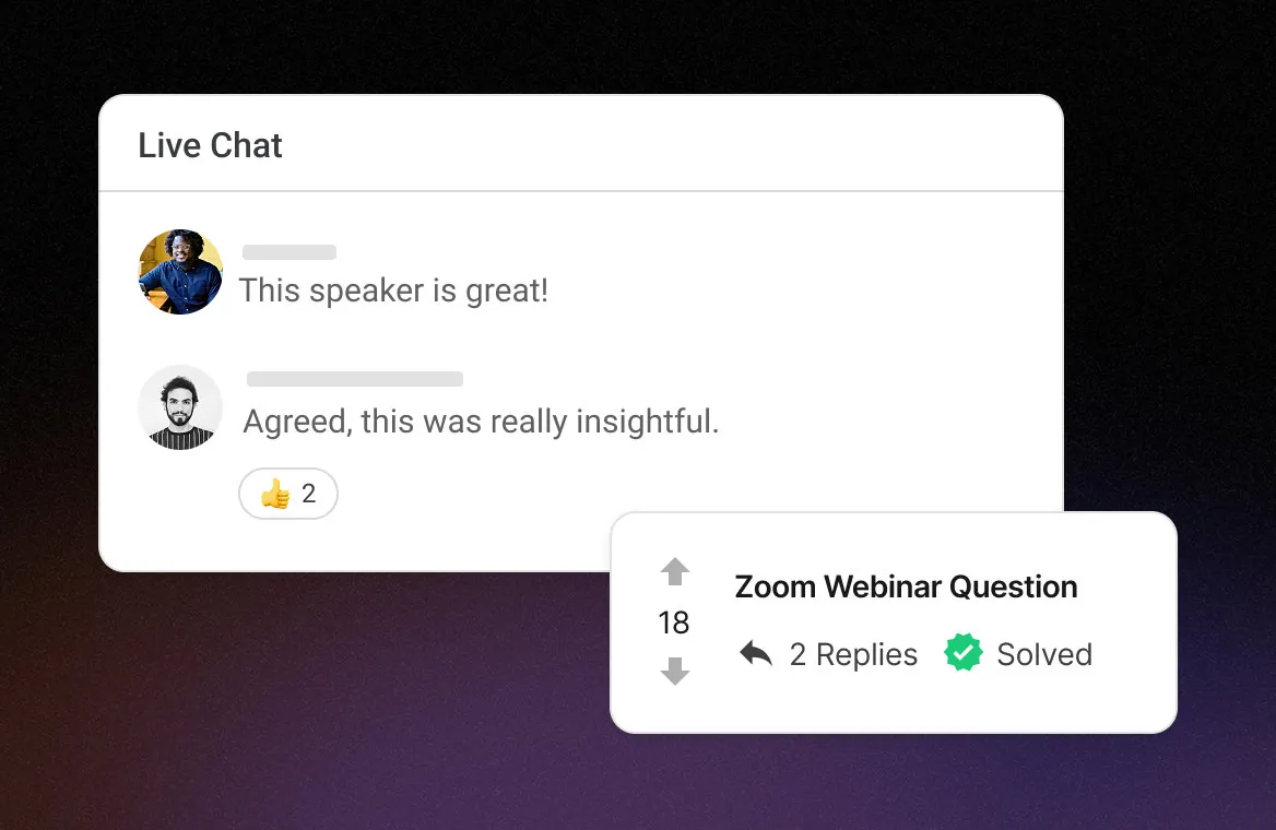 UI example of the Intellum Platform and it's social features