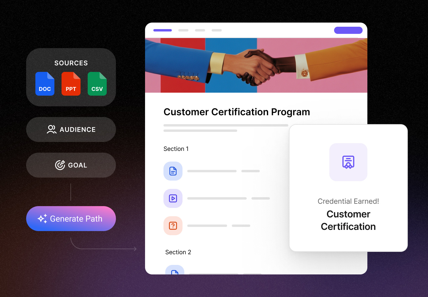 UI example of the Intellum Platform and it's AI powered capabilities
